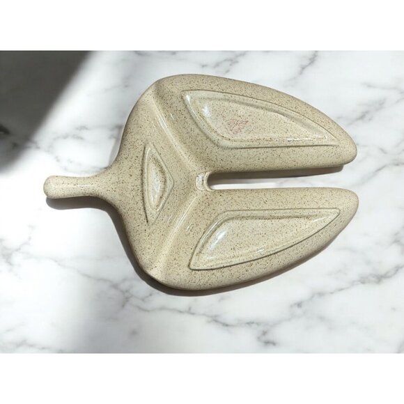 Vintage Red Wing Pottery Bob White Quail Pattern Triple Section Serving Bowl Rel - Picture 10 of 11